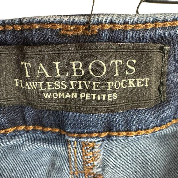 Talbots Flawless Five-Pocket Medium Wash Straight Dark Wash Jeans Size 18WP - Picture 4 of 6